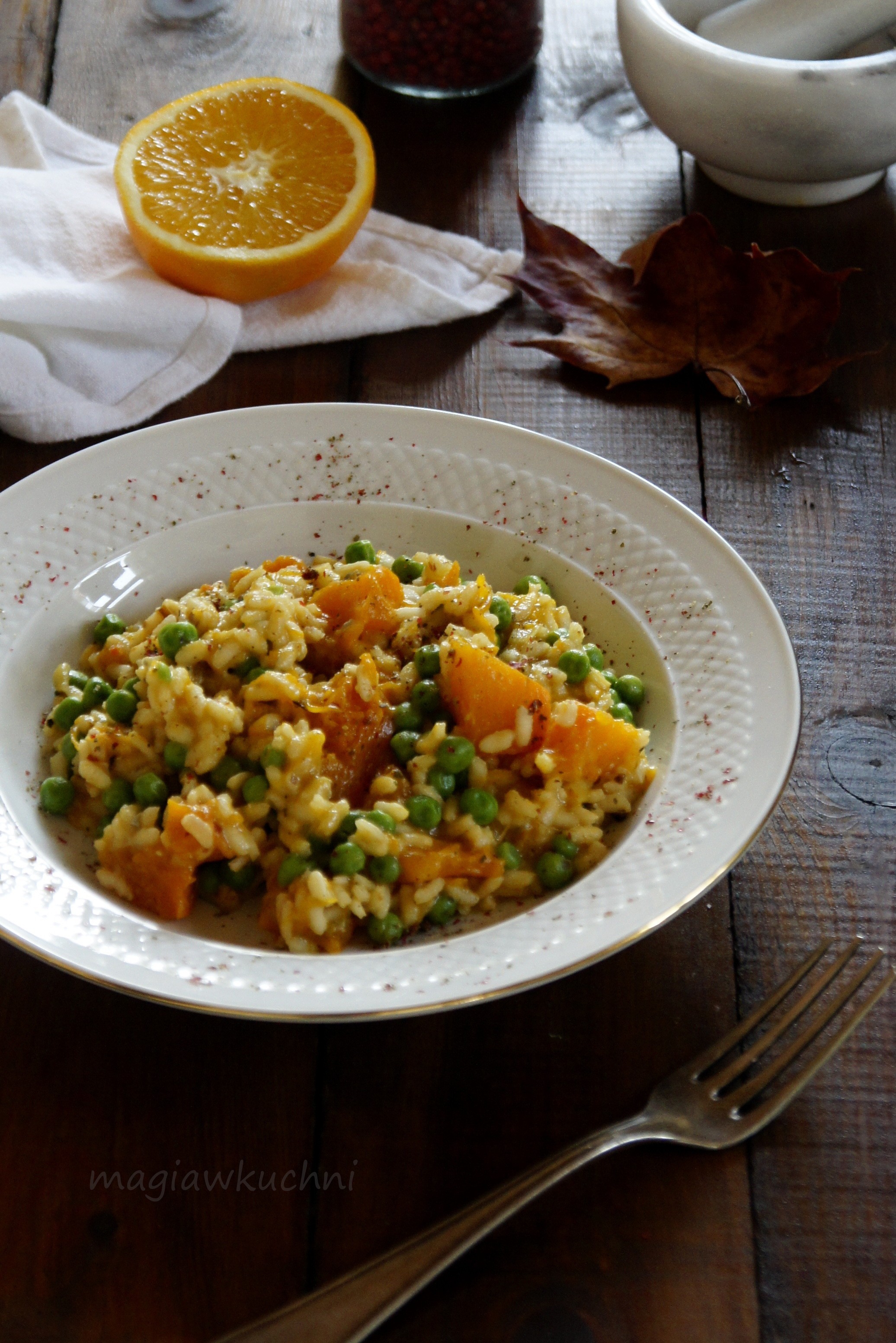 Risotto z dynią i czerwonym pieprzem